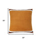 20" Orange White And Black Striped Cotton Throw Pillow Cover