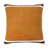 20" Orange White And Black Striped Cotton Throw Pillow Cover
