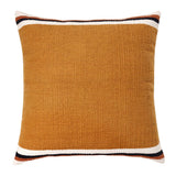 20" Orange And White Striped Cotton Throw Pillow Cover