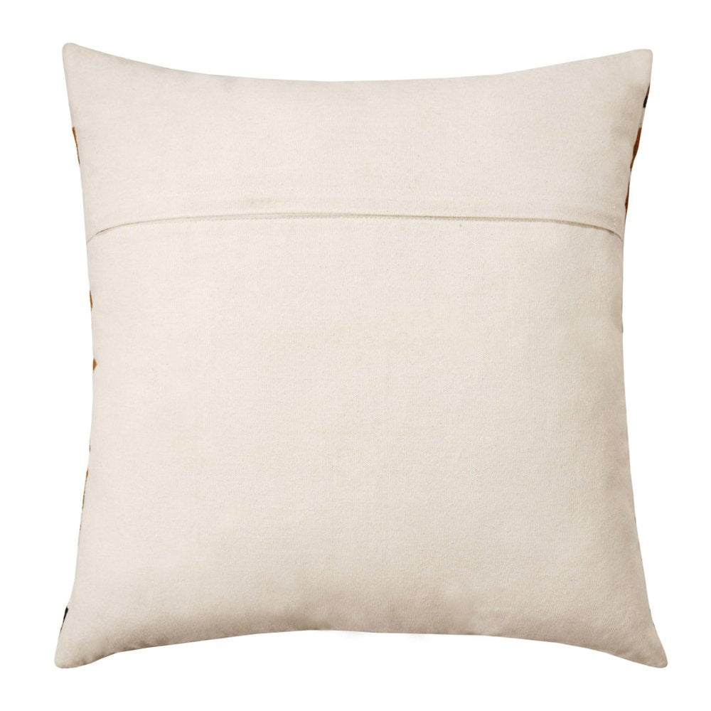 20" Orange White And Black Striped Cotton Throw Pillow Cover