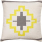 20" Gray White And Yellow Geometric Cotton Throw Pillow Cover