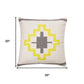 20" Gray White And Yellow Geometric Cotton Throw Pillow Cover