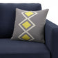 20" Gray White And Yellow Geometric Cotton Throw Pillow Cover