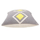 20" Gray White And Yellow Geometric Cotton Throw Pillow Cover