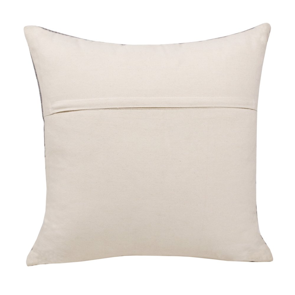 20" Gray White And Yellow Geometric Cotton Throw Pillow Cover