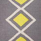 20" Gray White And Yellow Geometric Cotton Throw Pillow Cover