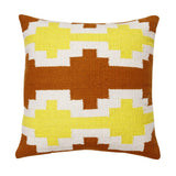 20" Red Yellow And White Striped Cotton Throw Pillow Cover