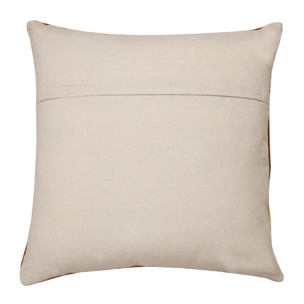 20" Red Yellow And White Striped Cotton Throw Pillow Cover