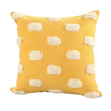 20" Yellow And Cream Abstract Cotton Throw Pillow Cover