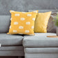 20" Yellow And Cream Abstract Cotton Throw Pillow Cover