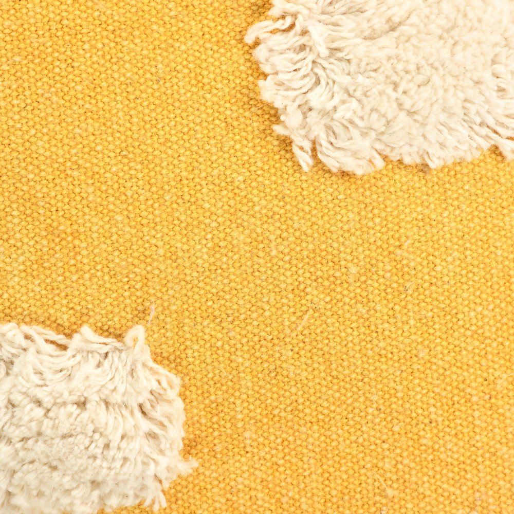 20" Yellow And Cream Abstract Cotton Throw Pillow Cover