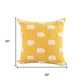 20" Yellow And Cream Abstract Cotton Throw Pillow Cover