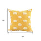 20" Yellow And Cream Abstract Cotton Throw Pillow Cover