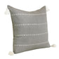 18" Gray And Ivory Striped Linen Throw Pillow Cover