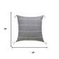 18" Gray And Ivory Striped Linen Throw Pillow Cover