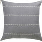 18" Gray And Ivory Striped Linen Throw Pillow Cover