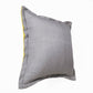 18" Gray And Yellow Linen Throw Pillow Cover