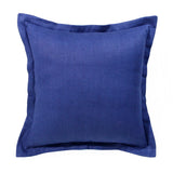 18" Blue And Green Linen Throw Pillow Cover