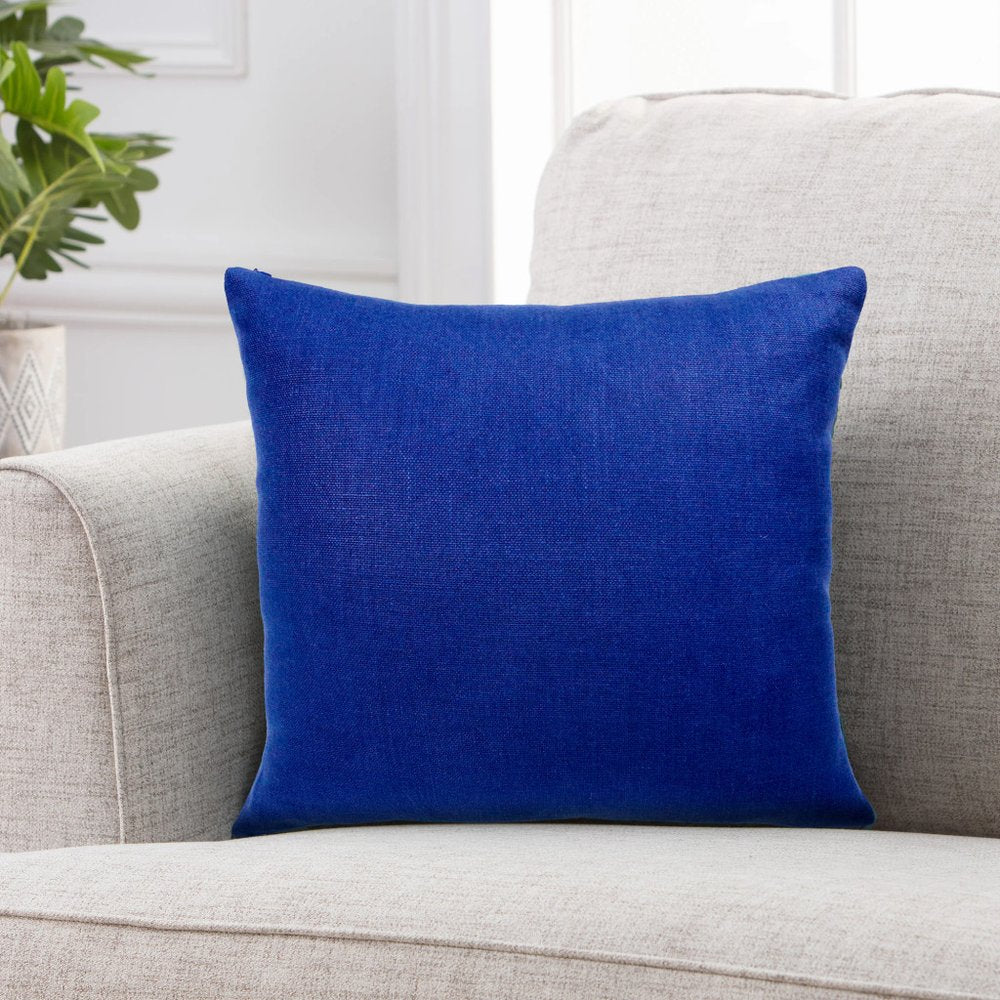 18" Blue Linen Throw Pillow Cover
