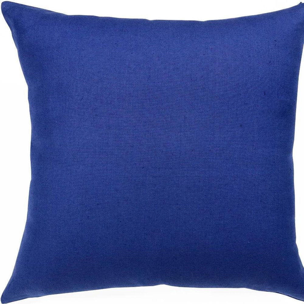 18" Blue Linen Throw Pillow Cover