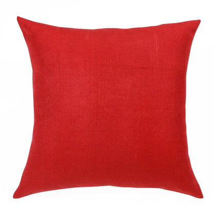 18" Red Linen Throw Pillow Cover