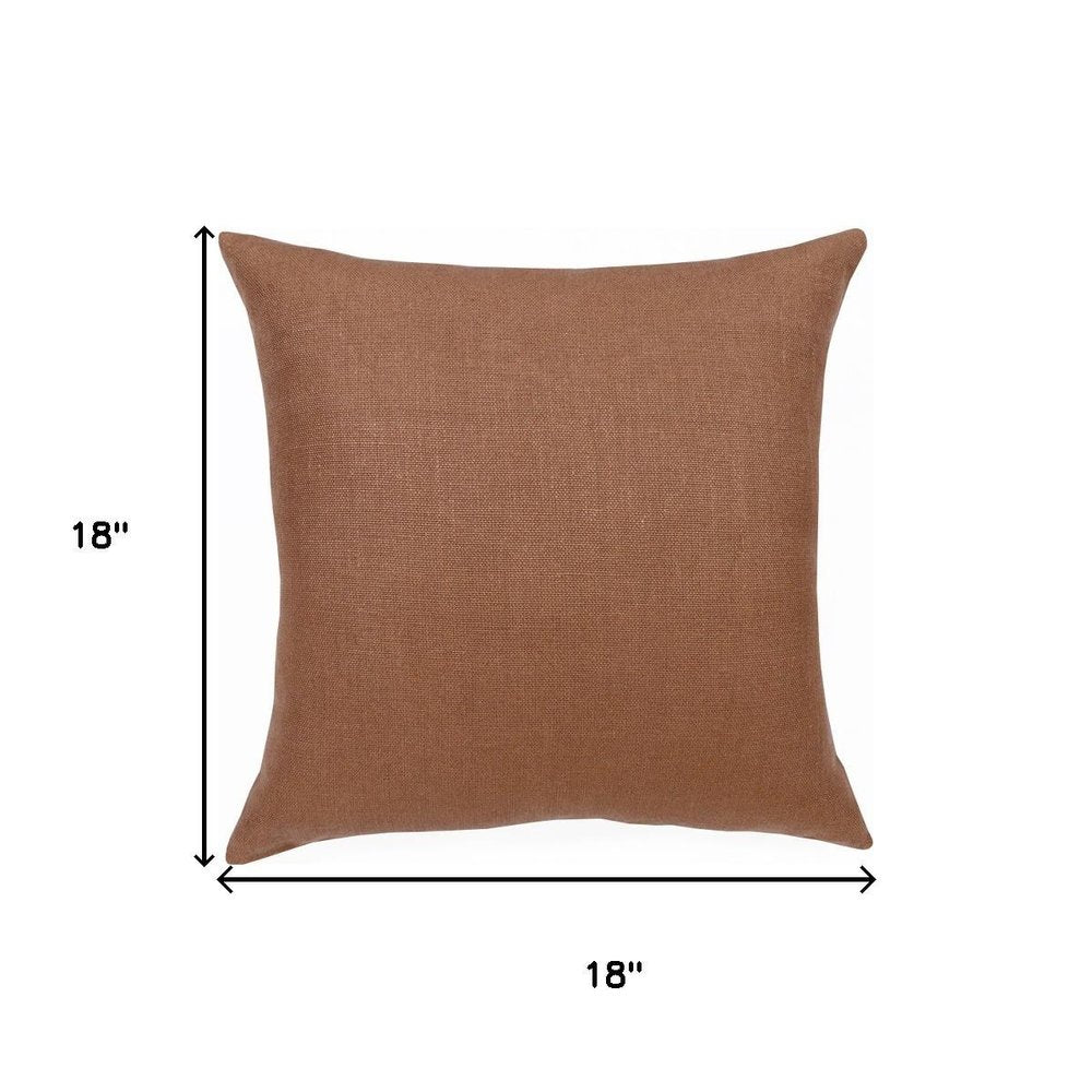 18" Brown Linen Throw Pillow Cover
