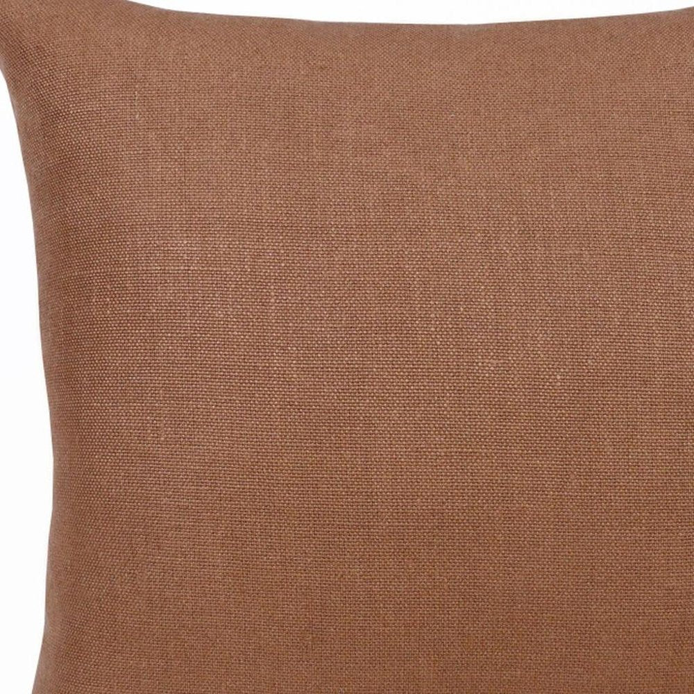 18" Brown Linen Throw Pillow Cover