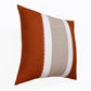 18" Orange And Gray Striped Linen Throw Pillow Cover