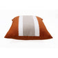 18" Orange And Gray Striped Linen Throw Pillow Cover