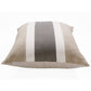 18" Gray And Tan Striped Linen Throw Pillow Cover