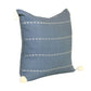 20" Blue And Ivory Striped Linen Throw Pillow Cover