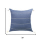 20" Blue And Ivory Striped Linen Throw Pillow Cover