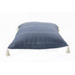 20" Blue And Ivory Striped Linen Throw Pillow Cover