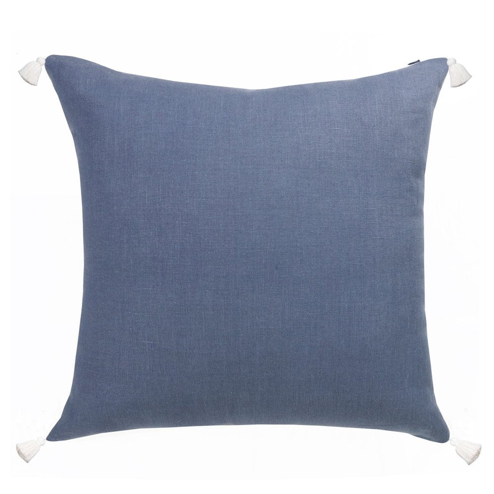 20" Navy Blue And Ivory Striped Linen Throw Pillow Cover
