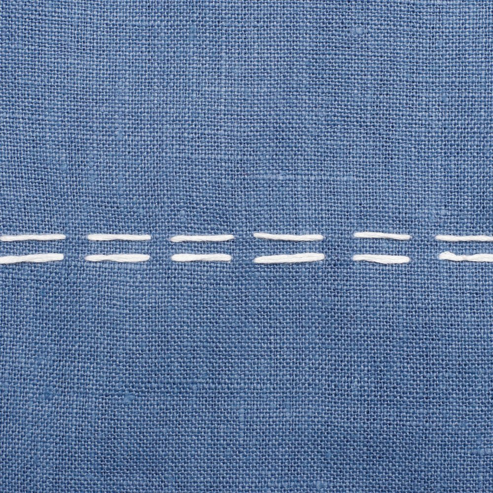 20" Blue And Ivory Striped Linen Throw Pillow Cover