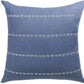 20" Blue And Ivory Striped Linen Throw Pillow Cover