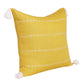 18" Yellow And Ivory Striped Linen Throw Pillow Cover