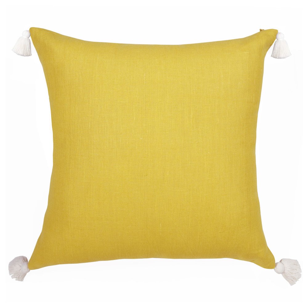 18" Yellow And Ivory Striped Linen Throw Pillow Cover