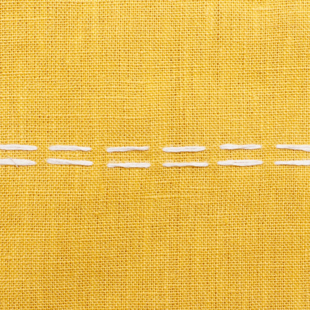 18" Yellow And Ivory Striped Linen Throw Pillow Cover