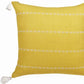 18" Yellow And Ivory Striped Linen Throw Pillow Cover