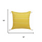 18" Yellow And Ivory Striped Linen Throw Pillow Cover