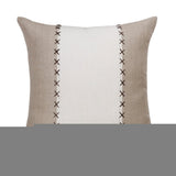 20" Brown And Ivory Striped Linen Throw Pillow Cover