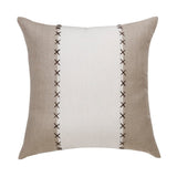 20" Brown And Ivory Striped Linen Throw Pillow Cover