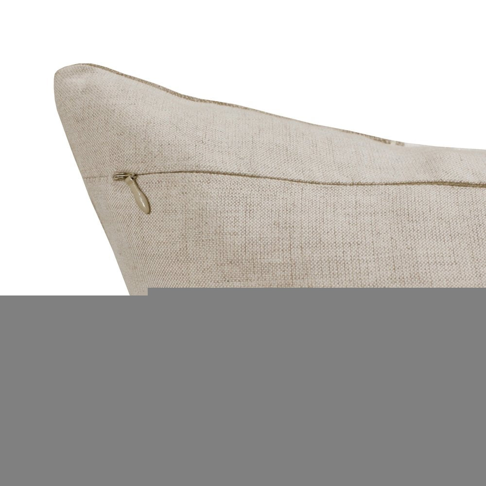 20" Brown And Ivory Striped Linen Throw Pillow Cover
