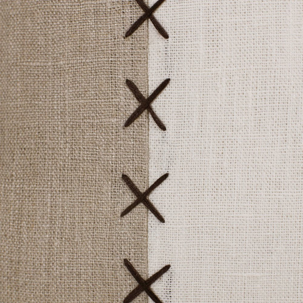 20" Brown And Ivory Striped Linen Throw Pillow Cover