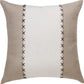 20" Brown And Ivory Striped Linen Throw Pillow Cover