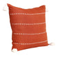 18" Orange And Ivory Striped Linen Throw Pillow Cover