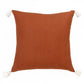18" Orange And Ivory Striped Linen Throw Pillow Cover