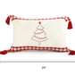 16" X 24" White And Red Lumbar Plaid Cotton Throw Pillow Cover