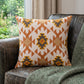 18" Orange And Off White Geometric Cotton Throw Pillow Cover